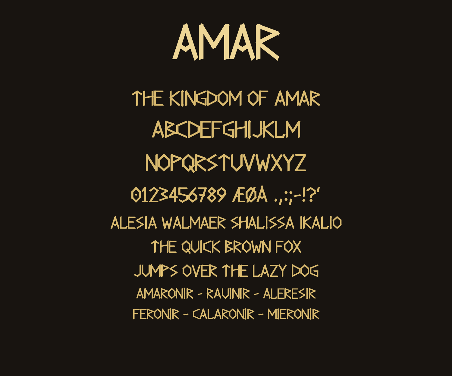 Amar - the chisel-cut font