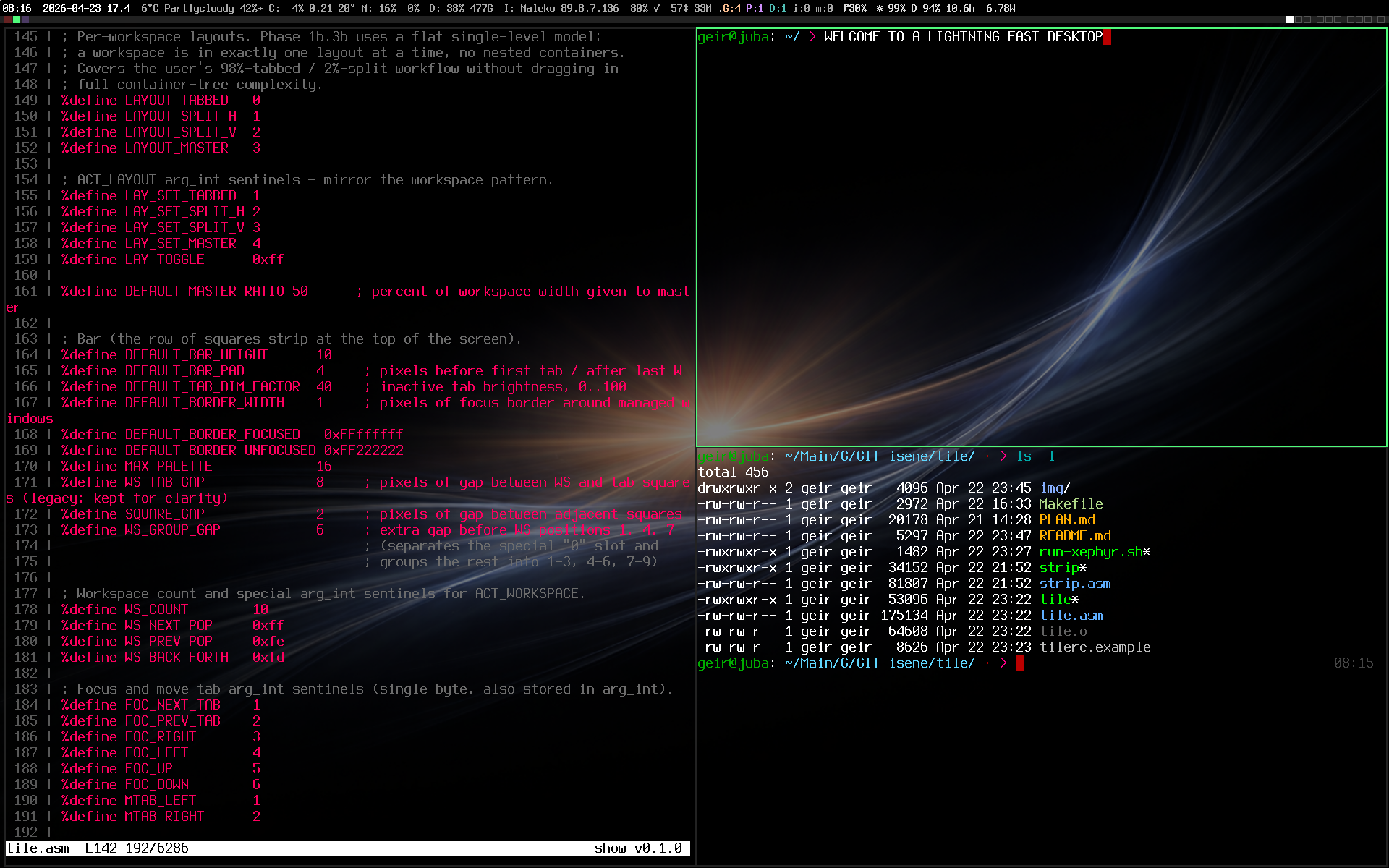 The whole CHasm stack in one frame