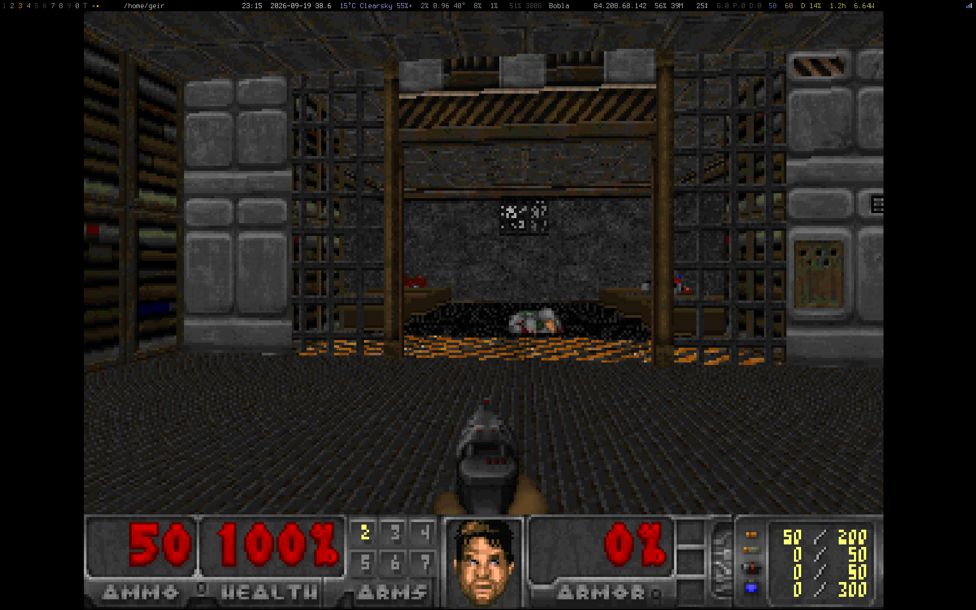 Doom in glass, on the CHasm desktop