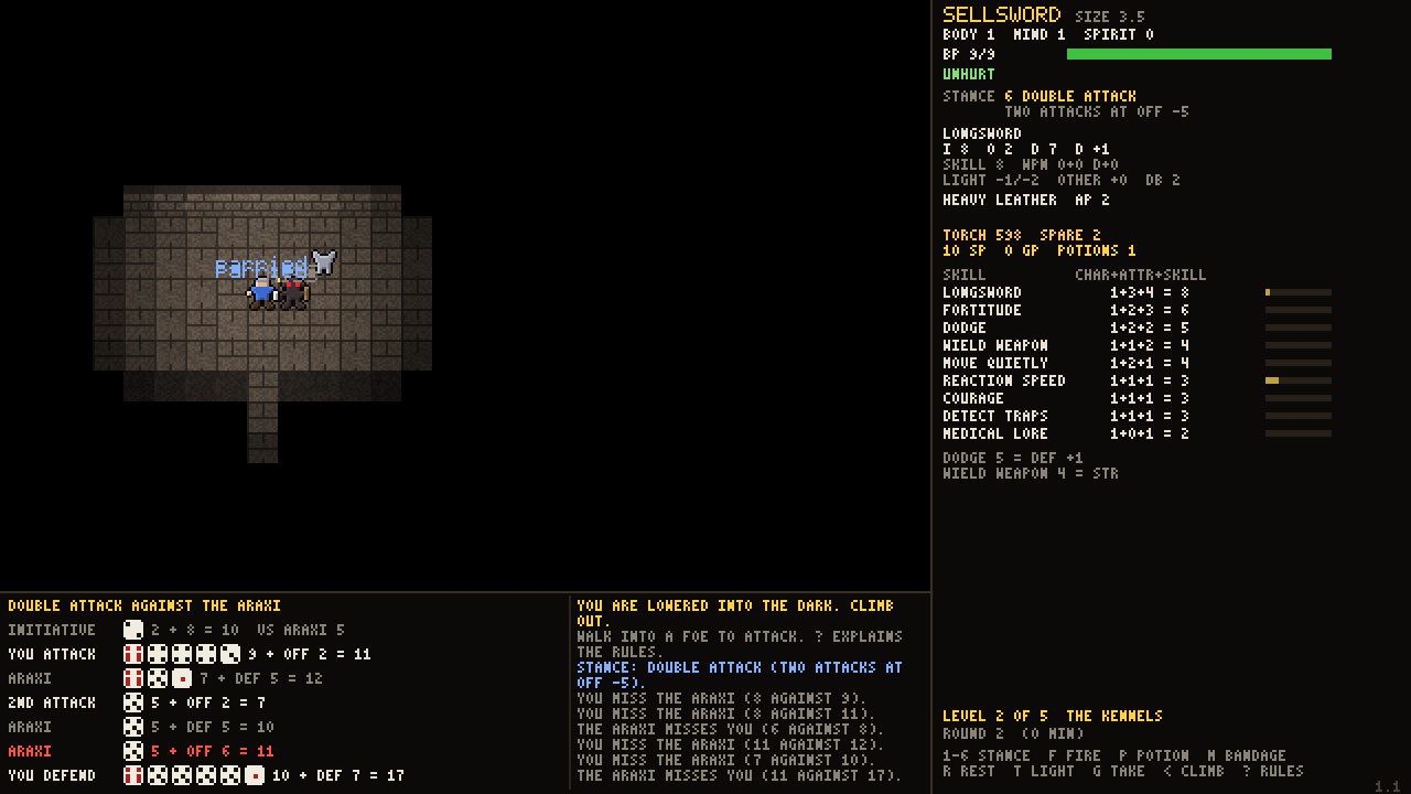 A double attack against an Araxi, every die on the table