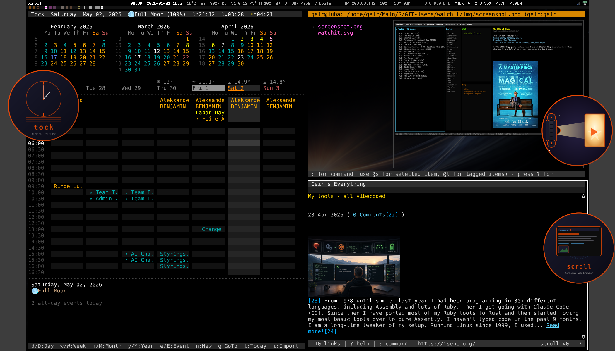 My desktop, the Rust side