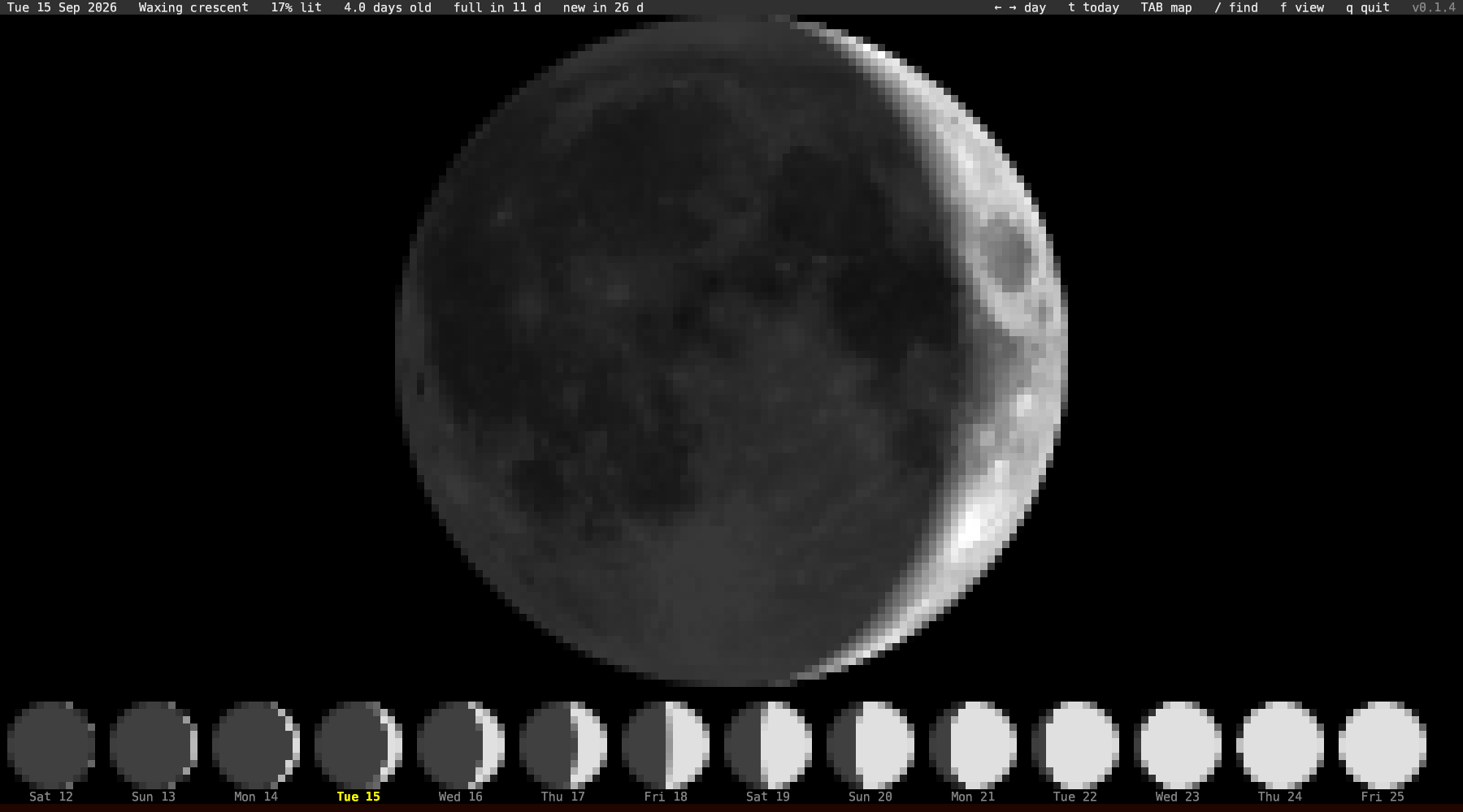moon: tonight's Moon and the days around it