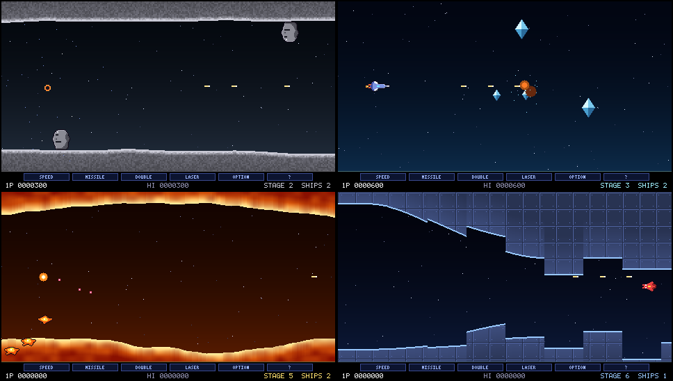 Four of the seven stages