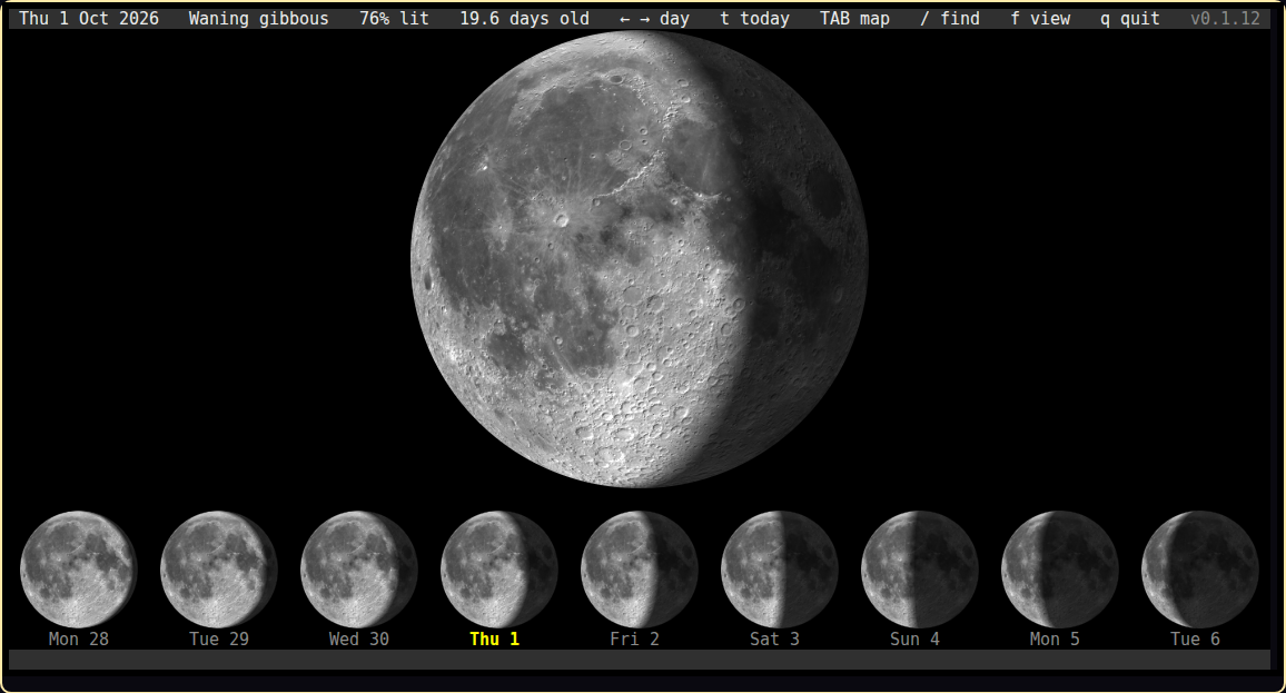 The Moon tonight, running in a browser